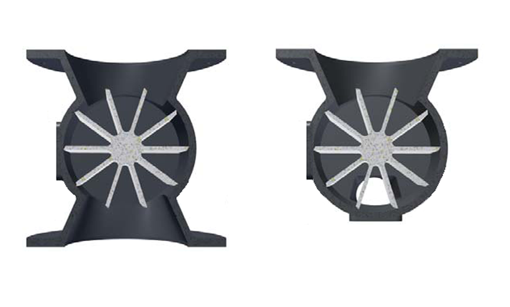 Illustrations of Blow Through-and Drop Through Rotary Valves